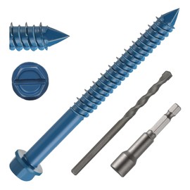 DAYALO Concrete Screws Hex Head M6.5 x 83, Pack of 30 Concrete Screws Galvanised with Drill and Hex Bit Socket Wrench for Masonry, Concrete, Architecture, Industry (Blue)