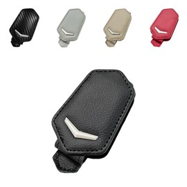 KVAEY Sunglasses Holders for Car Sun Visor, Magnetic Auto Visor Eyeglasses Holder Ticket Card Clip, Multifunctional Leather Sun Visor Glasses Hanger Mount Clip, Car Accessories (Black)