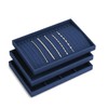 Oirlv Blue Microfibre Jewellery Trays 12 Grids Earrings Bracelets Display