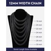 Bandmax 12MM Chunky Chain Choker Necklace for Men Women Black