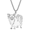 NEWEI Cute Necklace Dog Pendant 18K Gold Plated Stainless Steel