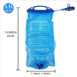 Hydration Bladder1.5L Water Bladder BPA Free,7Inch Large Opening Water Reservoir,Leak Proof Military Water Storage Bladder Bag for Cycling Hiking Camping Biking Running