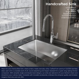 COZY Stainless Steel Kitchen Sink, 27" undermount Single Bowl in Brushed Nickel