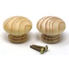 fiXte 2 x Natural Wood Cupboard Cabinet Door Knob Pine