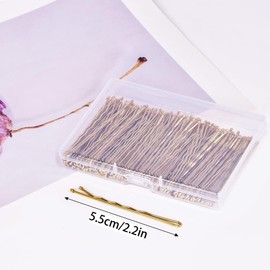 100Pcs 2.2 inch Bobby Pins Blonde, Medium Size Wavy Hair Pins for Kids, Girls and Women with box