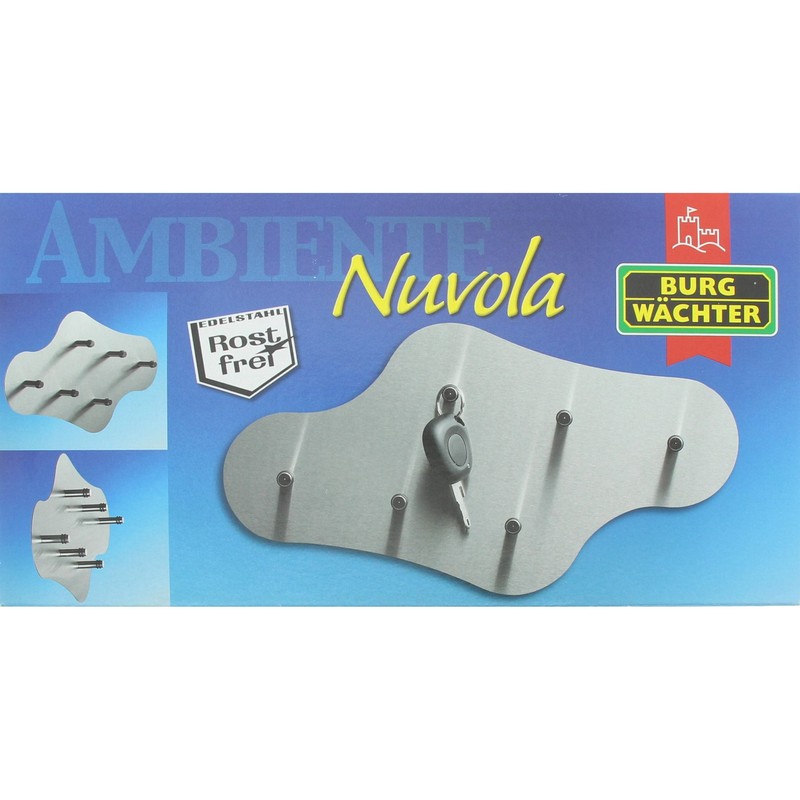 Burg-Wächter Nuvola 6400/6 Ni Stainless Steel Key Board, Grey, Schlüsseltafel