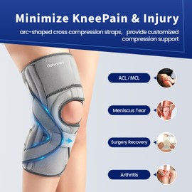 Galvaran Knee Brace for ACL MCL Meniscus Tear,Adjustable Knee Support for Maximum Knee Pain,Side Stabilizers for Injury or Surgery Recovery - Men and Women