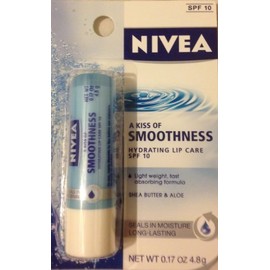 Nivea A Kiss of Smoothness Hydrating Lip Care, SPF 10, 0.17 oz (Pack of 4)