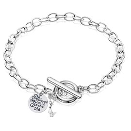 Sportybella Stainless Steel Cheerleader Bracelet – She Believed She Could So She Did Engraved Charm, Cheerleading Pendant, Toggle Clasp Chain, Inspirational Jewelry Gift for Cheerleaders & Athletes (Toggle)