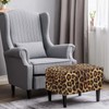 Hechitok Leopard Print Ottoman Cover Square Rectangle Folding Storage Stool