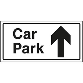 V Safety Car Park Arrow Up Sign - 300x150mm - 1mm Rigid Plastic