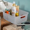 Sterilite Short Plastic Weave Storage Basket, Bin Organization for Countertops,