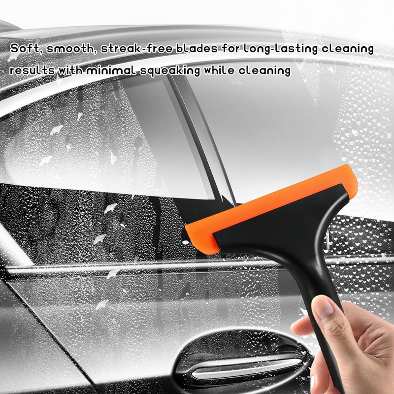 MUQIDA Small Silicone Window Squeegee, Car Windshield Water Wiper Scraper