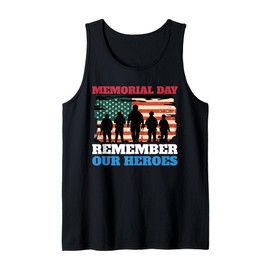 Memorial Day Remember Our Heroes USA Flag Tank Top