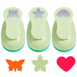 UCEC 3 Pcs Crafts Punch Set, Paper Punches for Crafts - Butterflies, Petals, Hearts, Craft Hole Punch for DIY, Scrapbooking, Greeting Cards, Gift Packaging, Pattern Size: 5/8 Inch