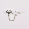 Patry Aretes Juego De 3 Piezas Luna Cadena Joyería Clip