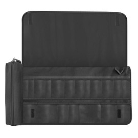 Bejibear Roll Up Tool Bag With Detachable Pouches Heavy Duty Organizer Portable Rollup Toolbag for Mechanic, Electrician, Plumber and Carpenter,1pc Black