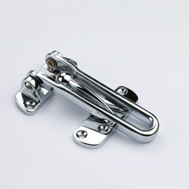 TOGU Solid Thicken Security Door Guard,Gate Latches Swing Bar Door Guard,Burglar-Proof Padlock Door Clasp for Home,Apartment,Hotel,Motel,Dormitory,Polished Chrome