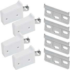 xianynow 4 Pcs White Adjustable Wall Mount, Steel Cupboard Hanger System, Cupboard Hanger for Hanging Cabine: 150kg Load, White