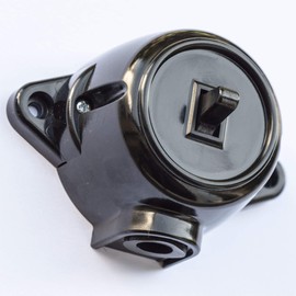 Switch Surface-Mounted On/Off Switch Insert, 10 A/250 V, IP20 Black Retro