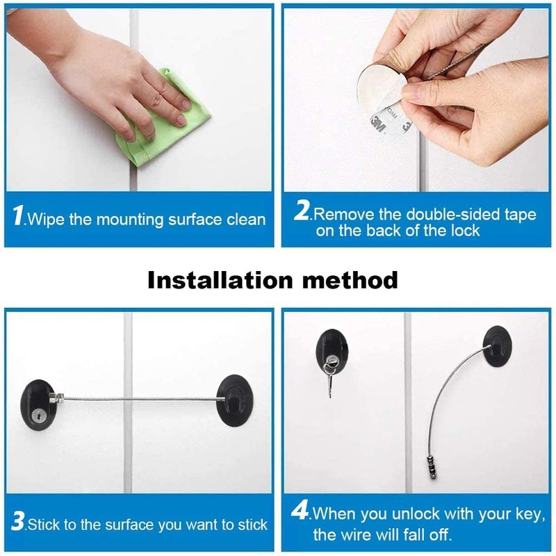 Bestmaple Refrigerator Door Lock with 2 Keys File Drawer Lock