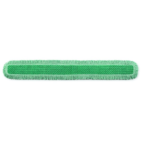 Rubbermaid Commercial Products HYGEN Microfiber Dust Mop Pad, 60-Inch, Green, Looped End for Dirt Collection, Heavy-Duty Cleaning for Hardwood/Tile/Laminated Floors in Kitchen/Lobby/Office