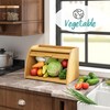 Vriccc Bread Box for Kitchen Countertop, Large Bamboo Wood Bread