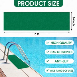 Reallnaive Pools Floor Protector Pathways Above Ground Mat Pool Mat - Absorb Water Pools Ground Walkways- Pool Spa Floor Mat Pad for Above Ground Pools, Spas, Hot Tubs(Green,10ftx16inch)