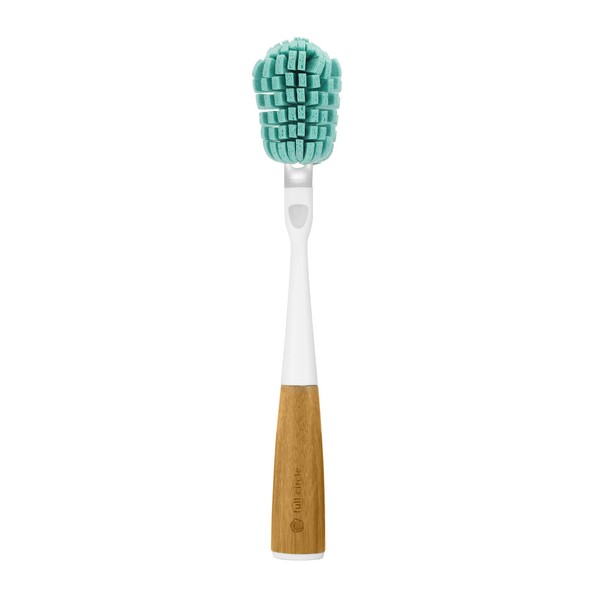 Full Circle Magic Wand Sponge Brush for Washing Glasses – Glass Cleaner with Replaceable Sponge Head – Kitchen Brush with Glass Safe Scrubber Sponge