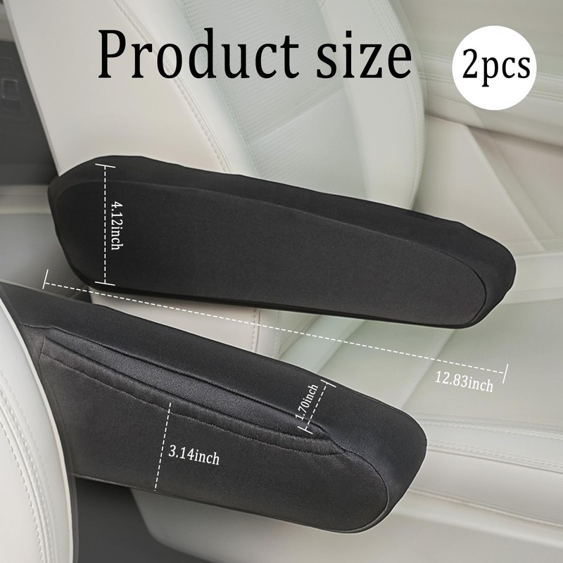 OFBAND 2PCS Arm Rest Cover for Car with Side Pocket,Breathable