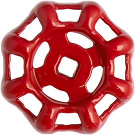 Pndeyo 7x7mm Outdoor Faucet Handle, Round Wheel Hose Bib Handle, Rustproof Water Spigot Handle Outside Water Valve Faucet Handle Replacement Parts- Red