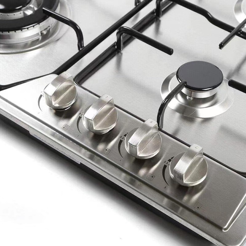 Azushwer 4 Pcs 6MM Silver Gas Hob Knobs, Universal Cooker