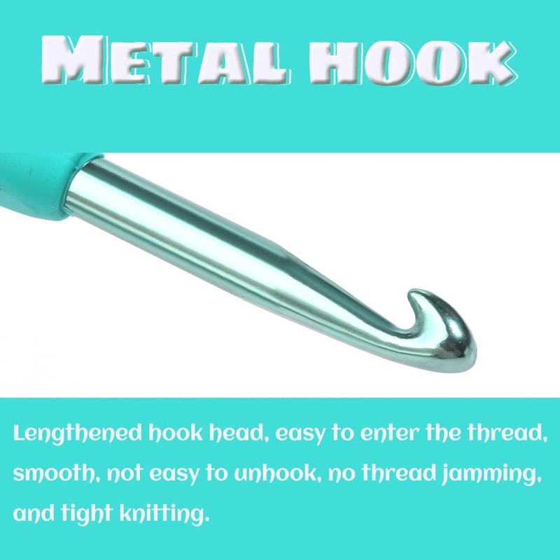 5.5 mm Crochet Hook, Aluminum Soft Grip Rubber Handle Needles
