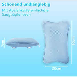 Collazoey Bath Pillow, Bath Pillow for Bathtub, with 2 Strong Suction Cups, for a Firm Hold, Ergonomic Spa Bath Pillow, Pillow for Optimal Neck Relaxation (Blue)