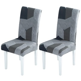 JSTHHTT Set of 2 Stretch Chair Covers for Dining Room Chairs, Stretch Chair Covers, Removable Washable Chair Covers, Cover Chair for Dining Room, Kitchen, Restaurant and Hotel (B)