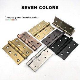 VOLUKA 12 Pack Stainless Steel Door Hinges for Exterior & Interior Doors 4in x 3in Noise-Free Smooth Door Hinges with Square Corners,Heavy-Duty (Gold)