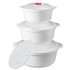 POYIPI 3 Piece Microwave Bowls with Lids Microwave Safe Bowls