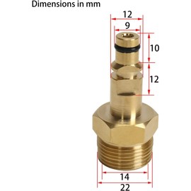 High Pressure Washer Adapter,Hose Adapter Quick Connect, Brass M22 Washer Gun Hose Pipe Convert Tool Hoses Accessories(M22 14MM Fitting Hose Connector)