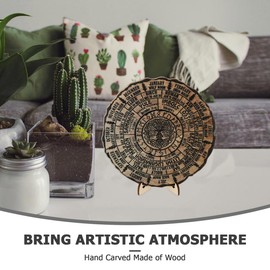 SEWACC Wooden Decorations Wicca Calendar Board Altar Calendar Vintage Handmade 2025 Desktop Decoration Wicca Wheel Tree of Life Wall Art Pagan