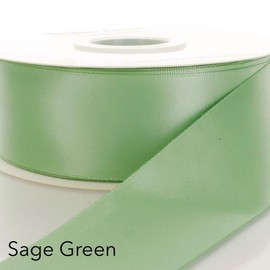 Satin Ribbon 50 yards Single Face Ribbon 1.5”:_Sage Green