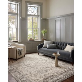Loloi Magnolia Home by Joanna Gaines x Gigi Ivory/Stone 6'-7" x 9'-2" Area Rug