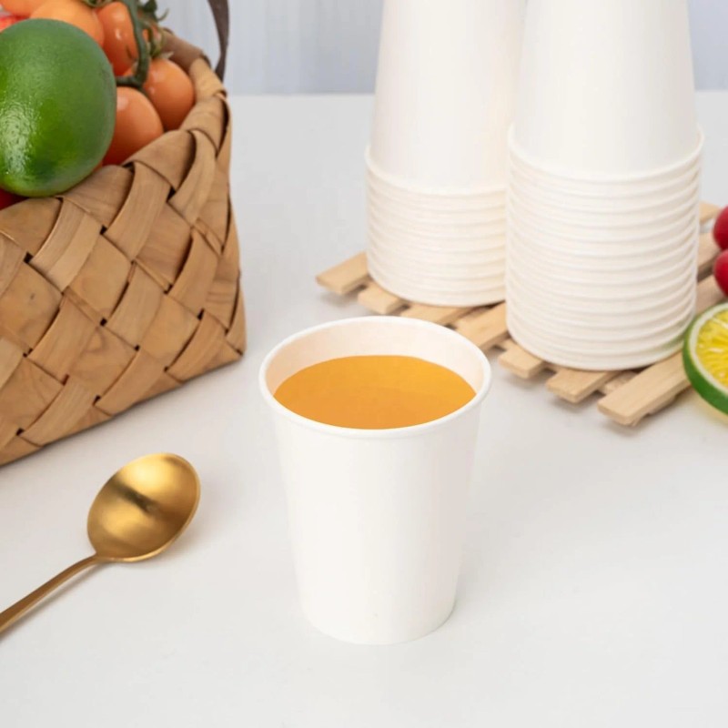 RACETOP 8oz 12oz Single Wall Disposable Coffee Cups 500 Pack