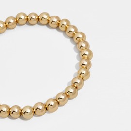 BaubleBar Pisa Stretch Bracelet - 14k Gold-Plated Beaded Bracelet for Women, Stacking Bracelet, Gold-Plated Ball Bracelet, Trendy and Hypoallergenic Jewelry, Women's Fashion Jewelry, 5.5", 6mm Bead
