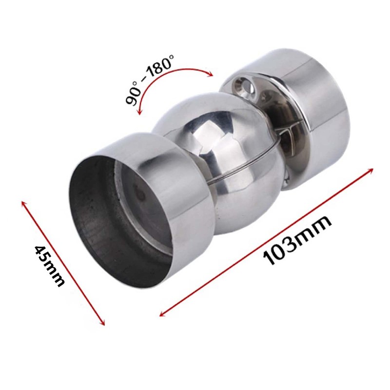 2pcs Stainless Steel Handrail Connector Universal Joint Connector 45mm Handrail