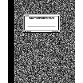 Unruled Composition Notebook: Flex Cover, 100 unruled pages [50 sheets], 7.5" x 9.25, black fine grain (Arune Composition Books, Band 7)