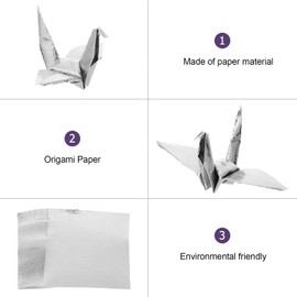 Square Origami Paper, 100pcs Folding Art Paper, 10cm Double Sided Origami Sheets, Silver Folding Crafts Papers for Beginner Arts and Crafts
