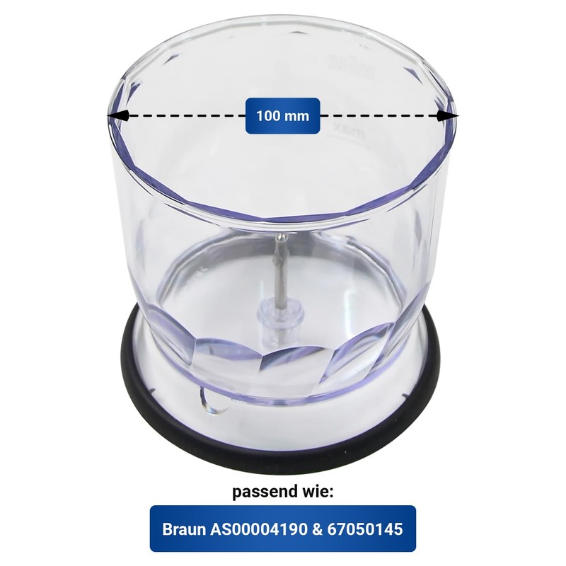 VIOKS Chopper Container 350 ml Replacement for Braun 67050145 Bowl