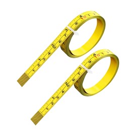 Qiyuda 2 Packs Steel Self Adhesive Measuring Tape, 200cm or 78 Inch Imperial and Metric Ruler Tape Sticker, 1/2-Inch Peel and Stick Tape Measure, Left to Right Reading, Yellow