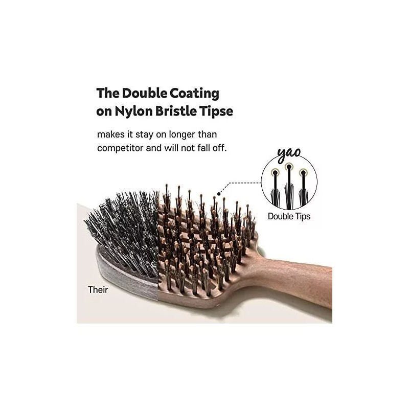 Mother's Corn Cepillo De Pelo De Cerdas De Jabalí Yao,