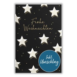 bsb Christmas Card with Envelope - Loving Christmas Postcard with Star Motif - Greeting Card for Christmas - Merry Christmas Card - Christmas Card in 11.5 x 17.0 cm